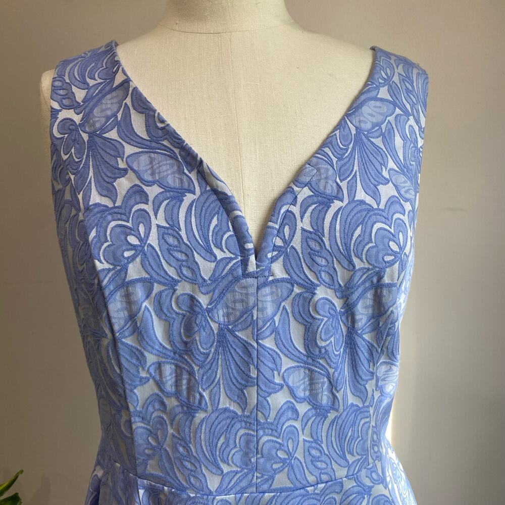 Anthropologie Maeve Claribel Jacquard Midi Dress in Periwinkle Size 8 - Picture 4 of 9